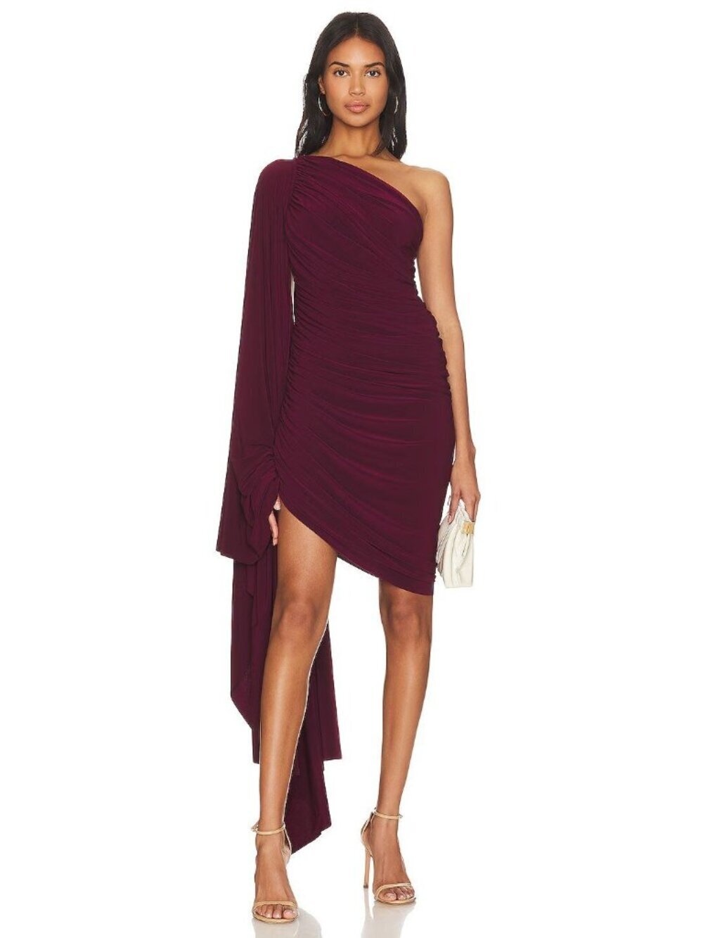 Norma Kamali x REVOLVE Diana Mini Dress W/ Sleeve Plum Womens Size Medium